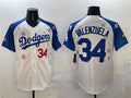 Custom #34 White 2025 LAD Baseball Shirt Top