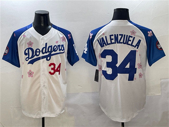 Custom #34 White 2025 LAD Baseball Shirt Top