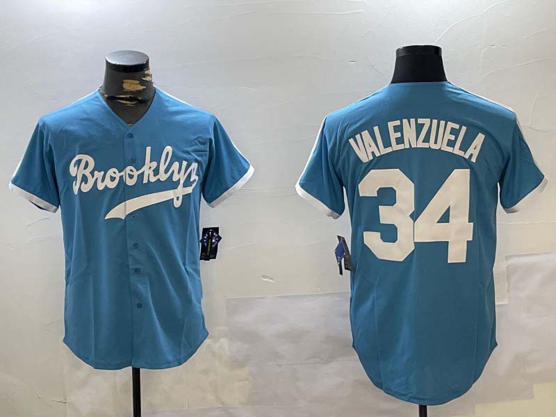 Custom #34 Blue LAD Baseball Shirt Top