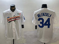 Custom #34 White LAD Baseball Shirt Top
