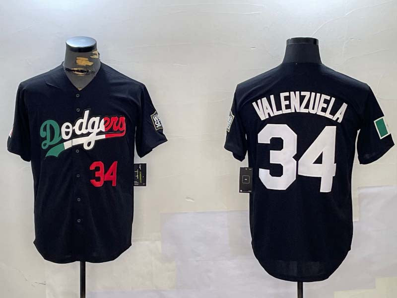 Custom #34 Black 2024 LAD Baseball Shirt Top