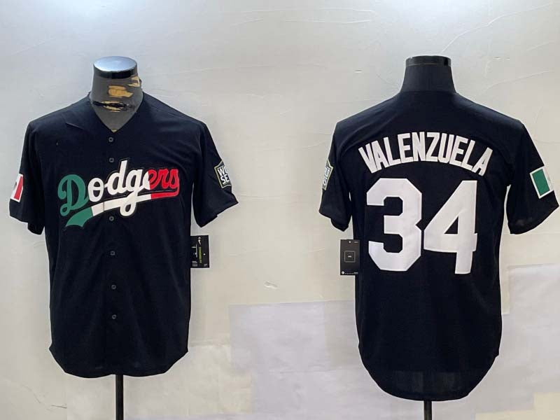 Custom #34 Black 2024 LAD Baseball Shirt Top