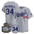 Custom #34 Gray 2024 LAD Baseball Shirt Top