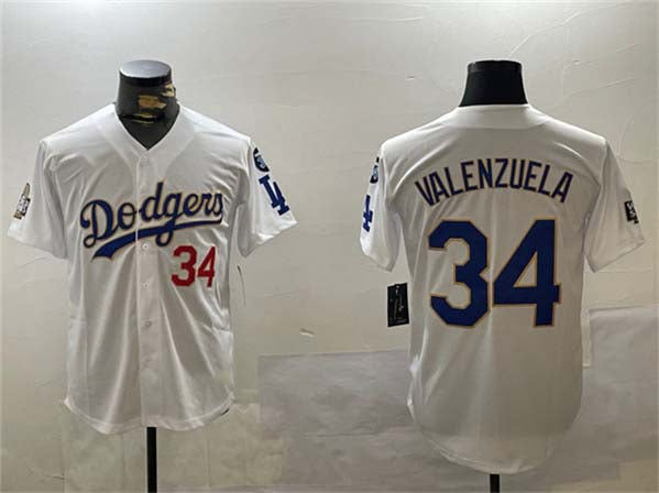 Custom #34 White 2024 LAD Baseball Shirt Top