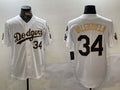 Custom #34 White 2024 LAD Baseball Shirt Top