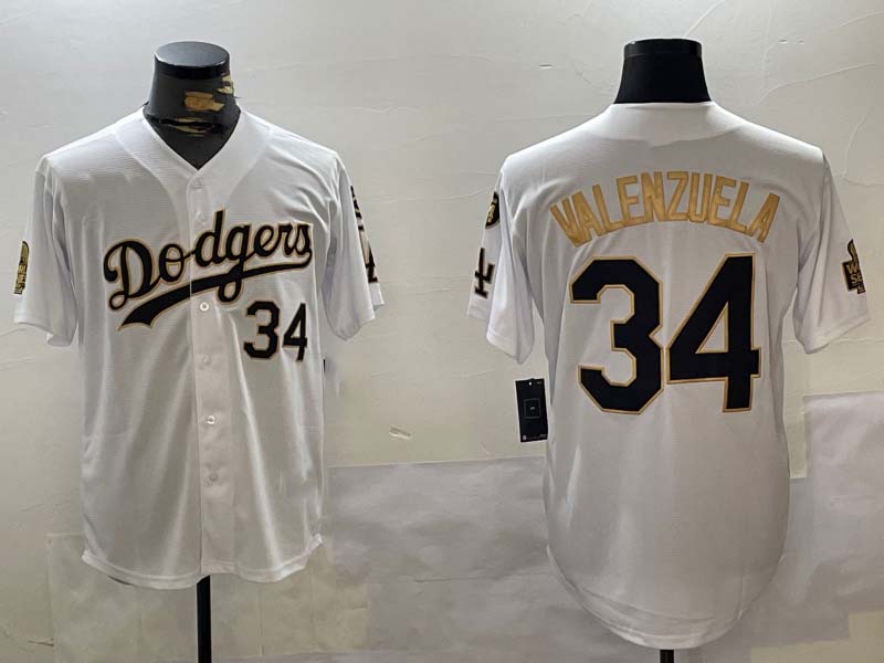 Custom #34 White 2024 LAD Baseball Shirt Top