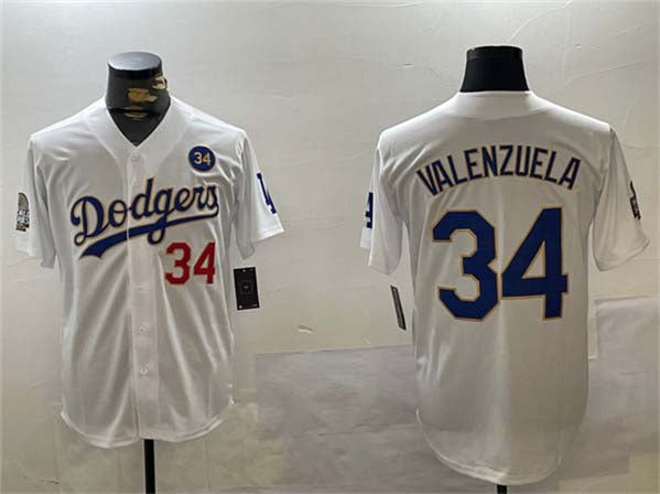 Custom #34 White 2024 LAD Baseball Shirt Top