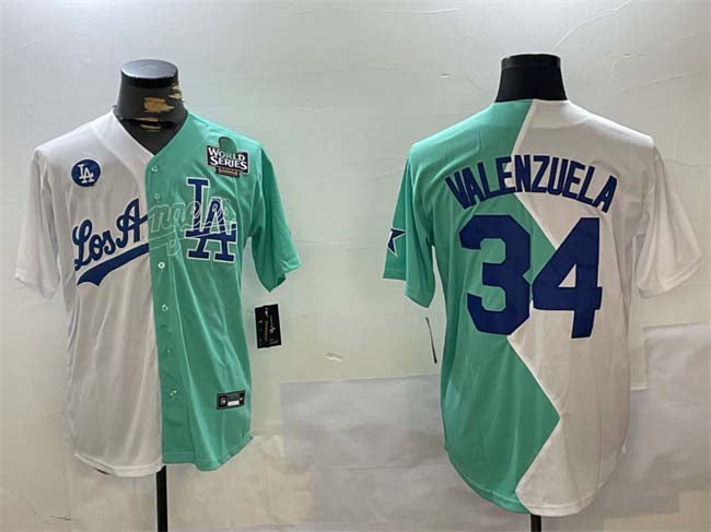 Custom #34 White 2024 LAD Baseball Shirt Top