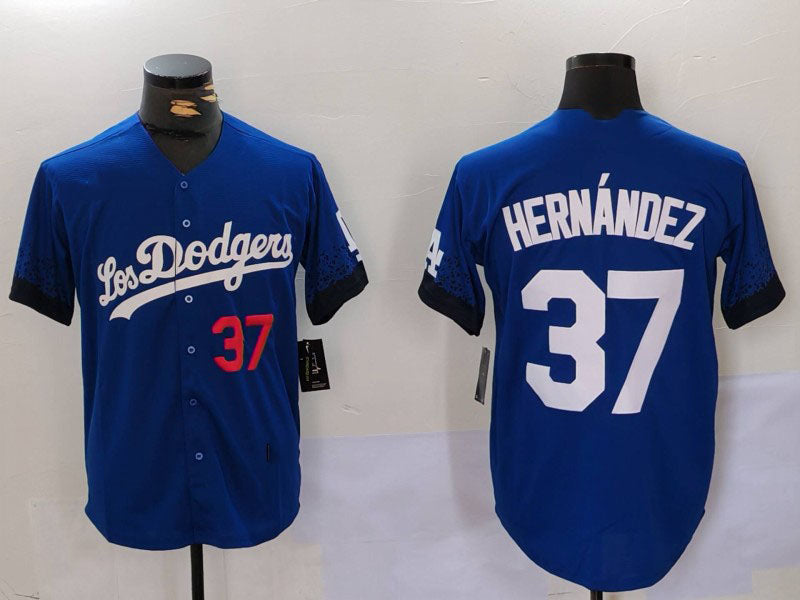 Custom #37 Blue LAD Baseball Shirt Top