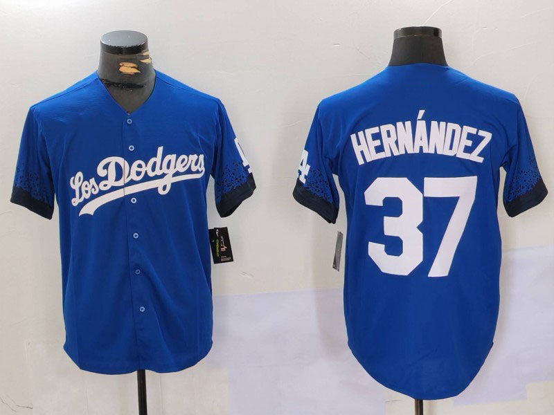 Custom #37 Blue LAD Baseball Shirt Top