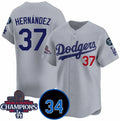 Custom #37 Gray 2024 World Series Champions LAD Baseball Shirt Top