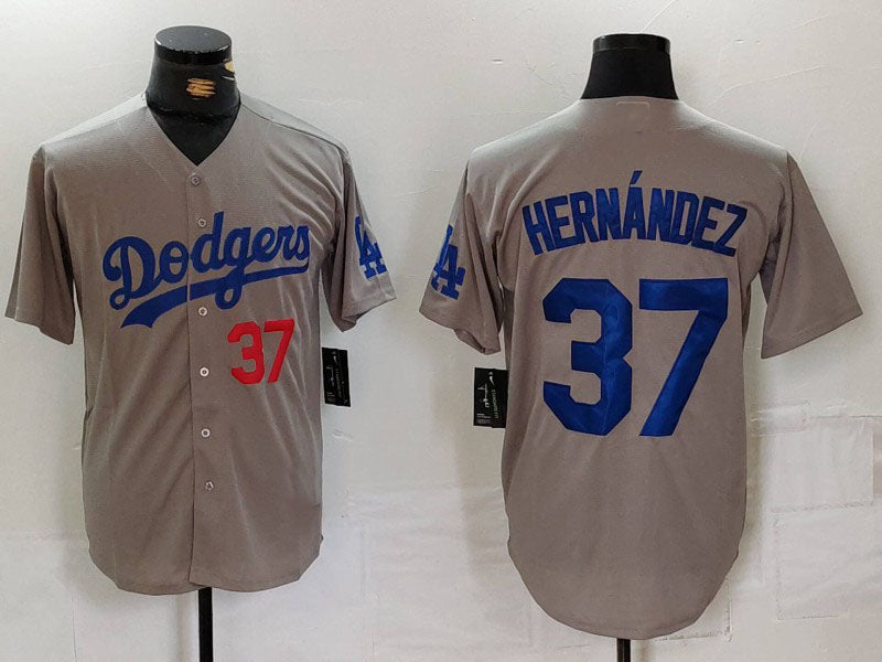 Custom #37 Grey LAD Baseball Shirt Top