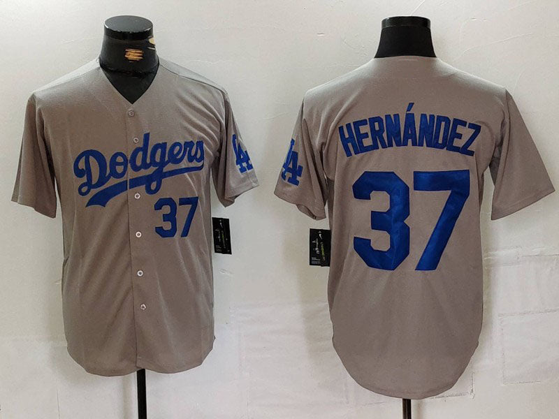 Custom #37 Grey LAD Baseball Shirt Top