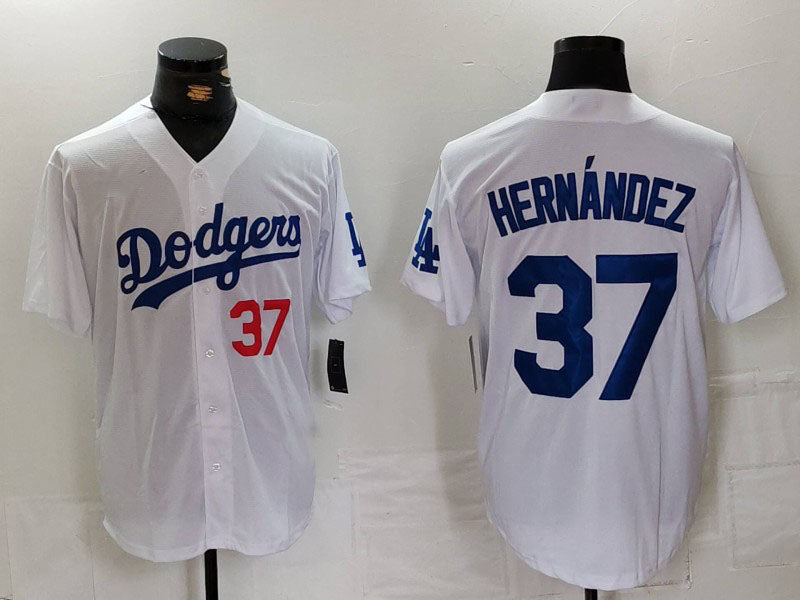 Custom #37 White LAD Baseball Shirt Top