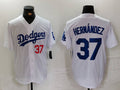 Custom #37 White LAD Baseball Shirt Top