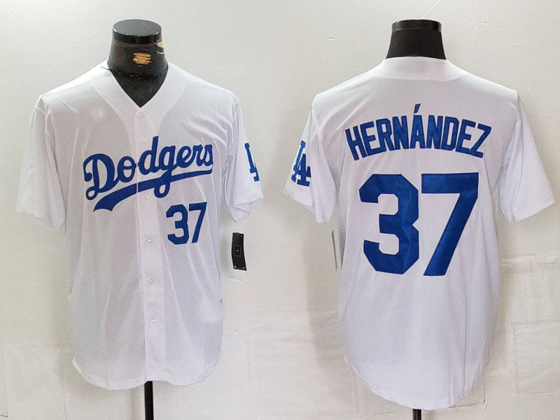 Custom #37 White LAD Baseball Shirt Top