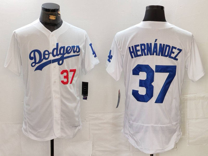 Custom #37 White LAD Baseball Shirt Top