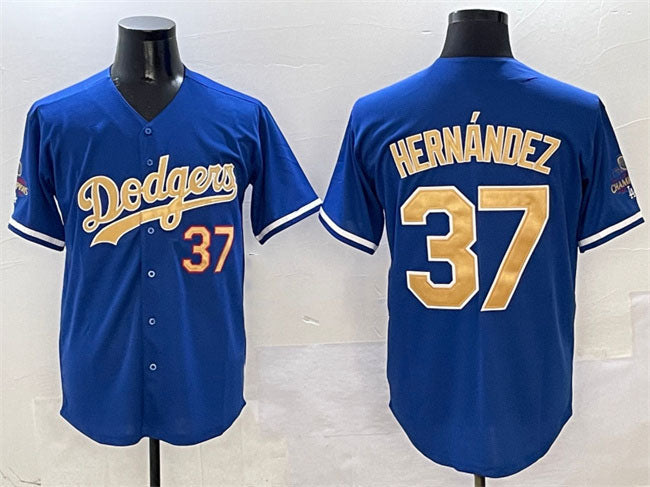 Custom #37 Gold 2025 LAD Baseball Shirt Top