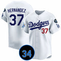 Custom #37 White 2024 LAD Baseball Shirt Top