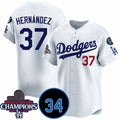 Custom #37 White 2024 World Series Champions LAD Baseball Shirt Top