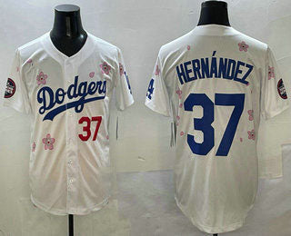 Custom #37 White 2025 LAD Baseball Shirt Top