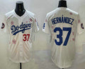 Custom #37 White 2025 LAD Baseball Shirt Top