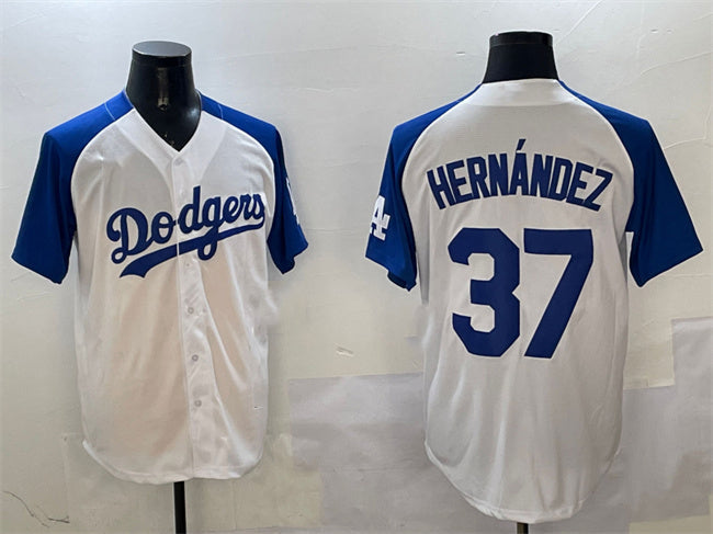 Custom #37 White LAD Baseball Shirt Top
