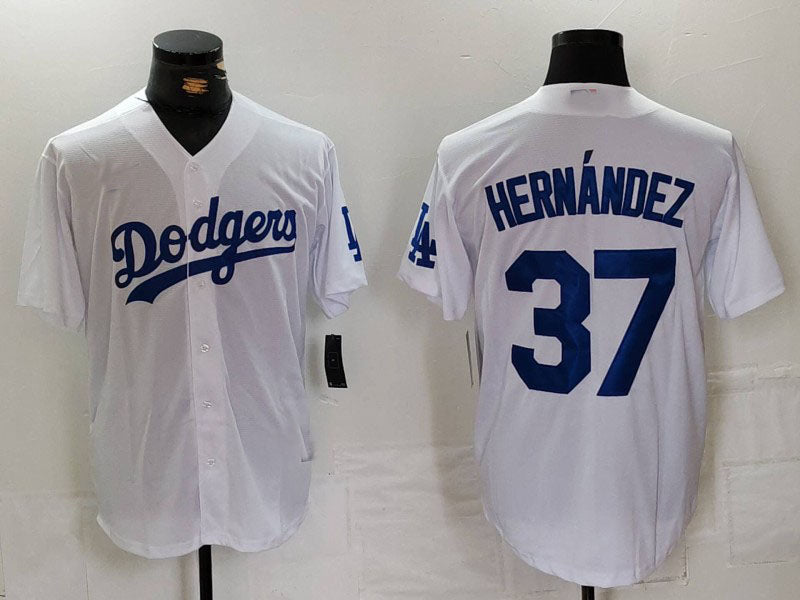 Custom #37 White LAD Baseball Shirt Top