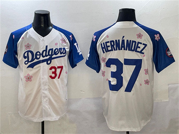 Custom #37 White 2025 LAD Baseball Shirt Top