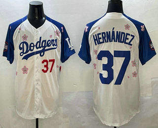 Custom #37 White 2025 LAD Baseball Shirt Top