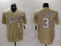 Custom #3 Cream LAD Baseball Shirt Top