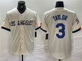 Custom #3 Cream LAD Baseball Shirt Top