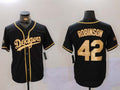 Custom #42 Black World Series Champions LAD Baseball Shirt Top