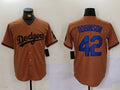 Custom #42 Olive LAD Baseball Shirt Top