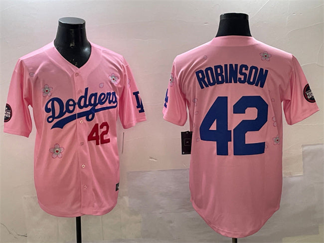 Custom #42 Pink 2025 LAD Baseball Shirt Top