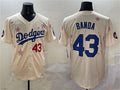 Custom #43 Cream 2025 LAD Baseball Shirt Top
