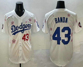 Custom #43 White 2025 LAD Baseball Shirt Top