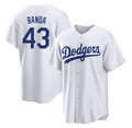 Custom #43 White LAD Baseball Shirt Top