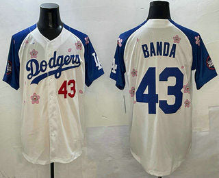 Custom #43 White 2025 LAD Baseball Shirt Top