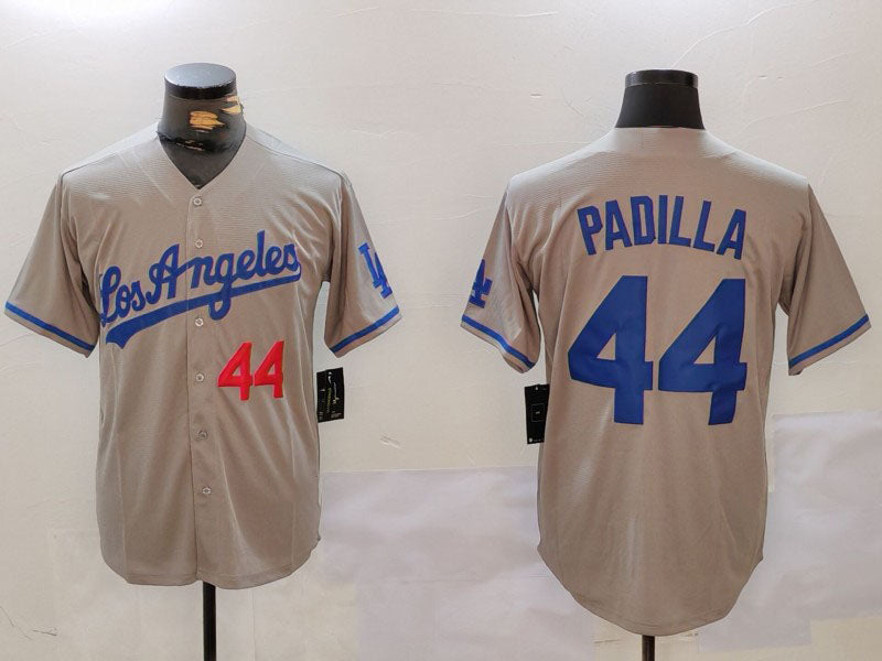 Custom #44 Grey LAD Baseball Shirt Top
