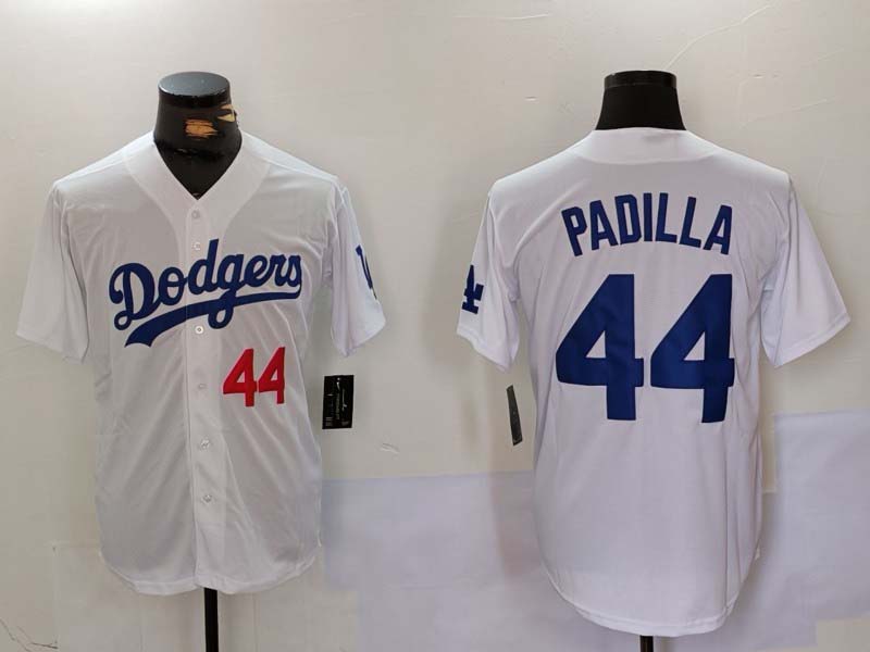 Custom #44 White LAD Baseball Shirt Top