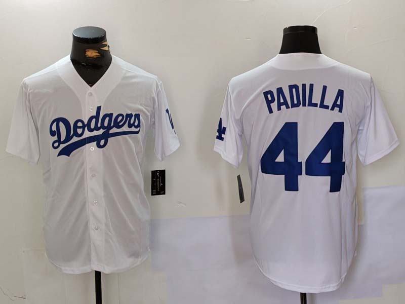 Custom #44 White LAD Baseball Shirt Top