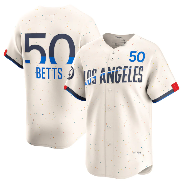 Custom #50 Cream 2024 City Connect LAD Baseball Shirt Top