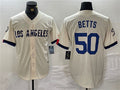 Custom #50 Cream LAD Baseball Shirt Top
