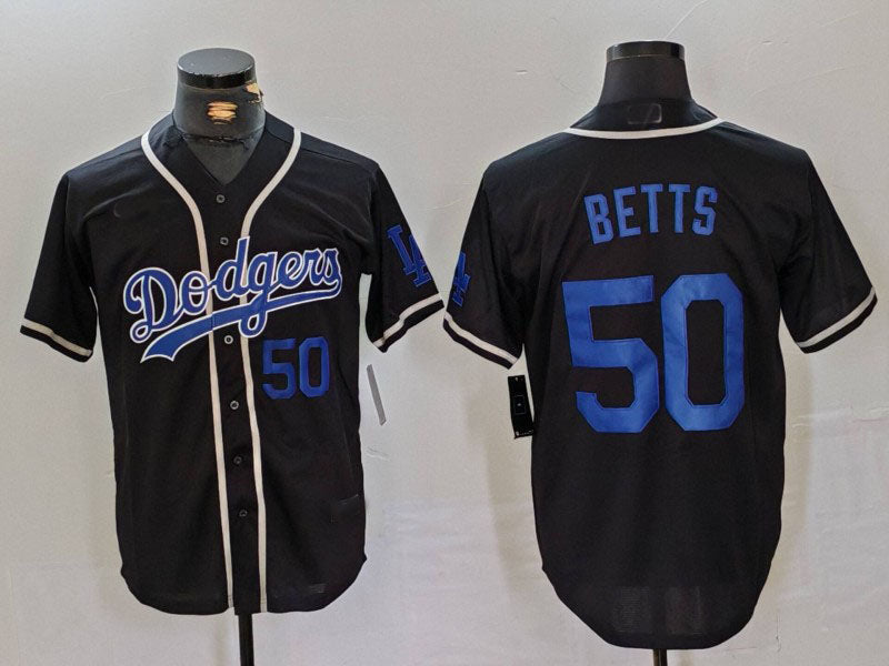 Custom #50 Black LAD Baseball Shirt Top