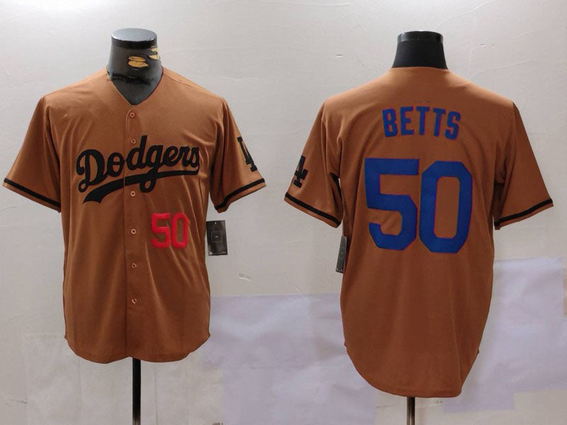 Custom #50 Olive LAD Baseball Shirt Top