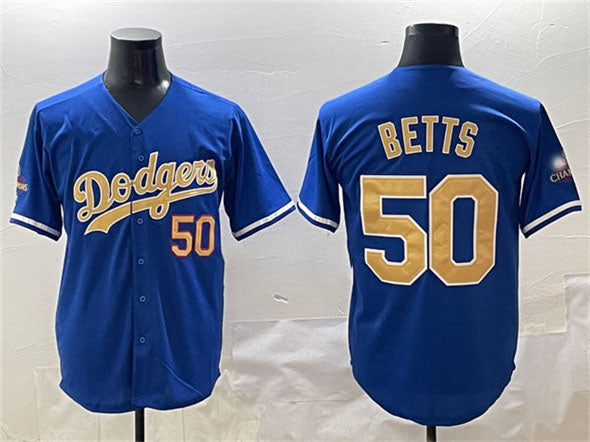 Custom #50 Gold 2025 LAD Baseball Shirt Top