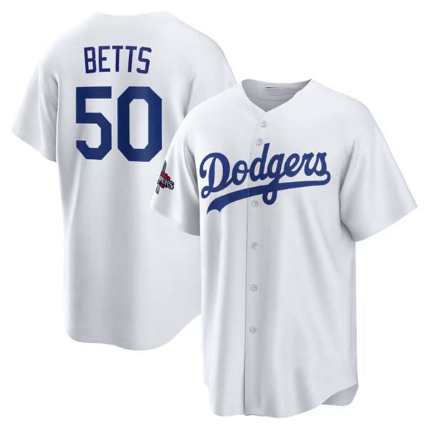 Custom #50 White 2024 World Series Champions LAD Baseball Shirt Top