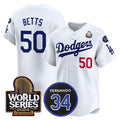 Custom #50 White 2024 LAD Baseball Shirt Top