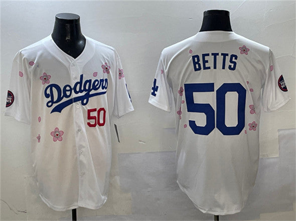 Custom #50 White 2025 LAD Baseball Shirt Top